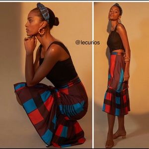 NWT Anthropologie Eva Franco Flounced Midi Skirt.